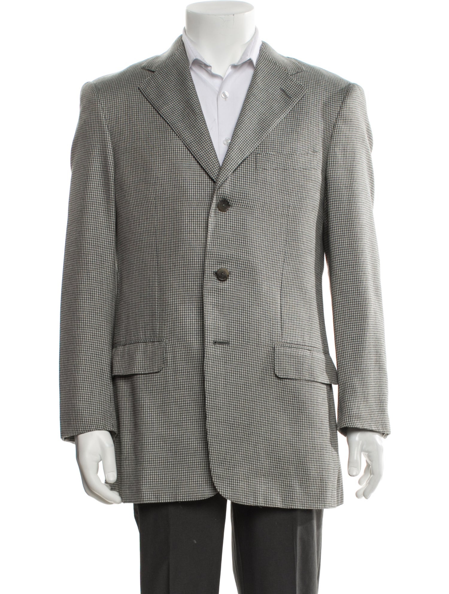 Ermenegildo Zegna Silk Plaid Print Blazer