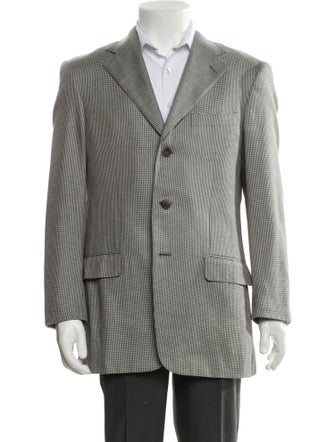 Ermenegildo Zegna Silk Plaid Print Blazer