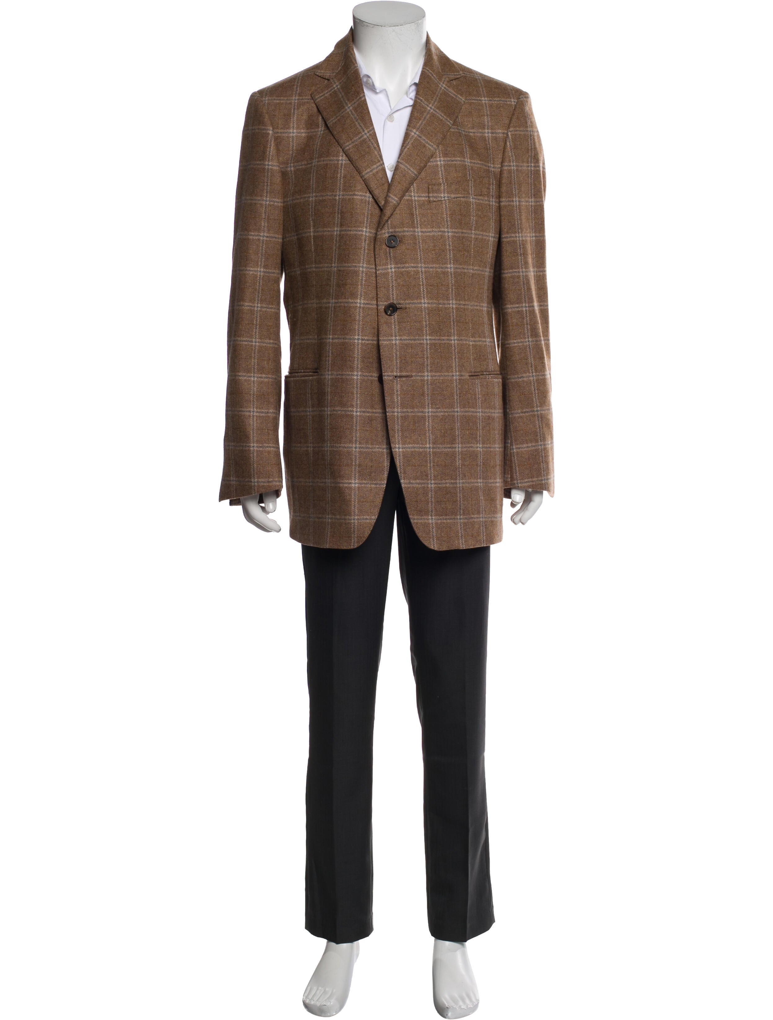Ermenegildo Zegna Plaid Print Overcoat