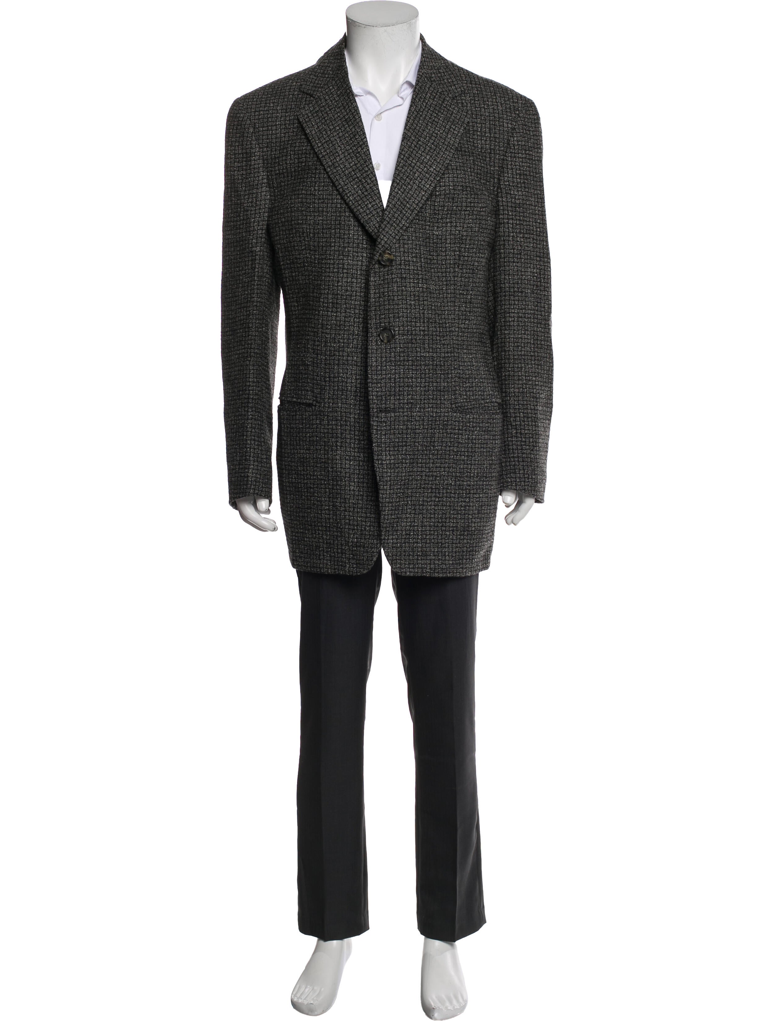Ermenegildo Zegna Wool Tweed Pattern Overcoat