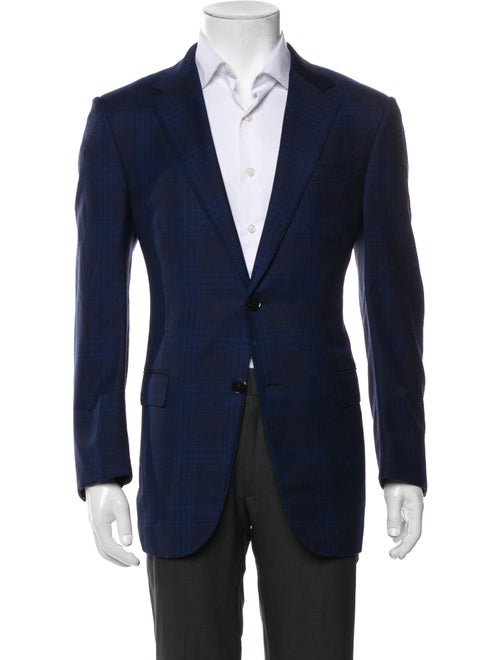 Ermenegildo Zegna Wool Plaid Print Blazer