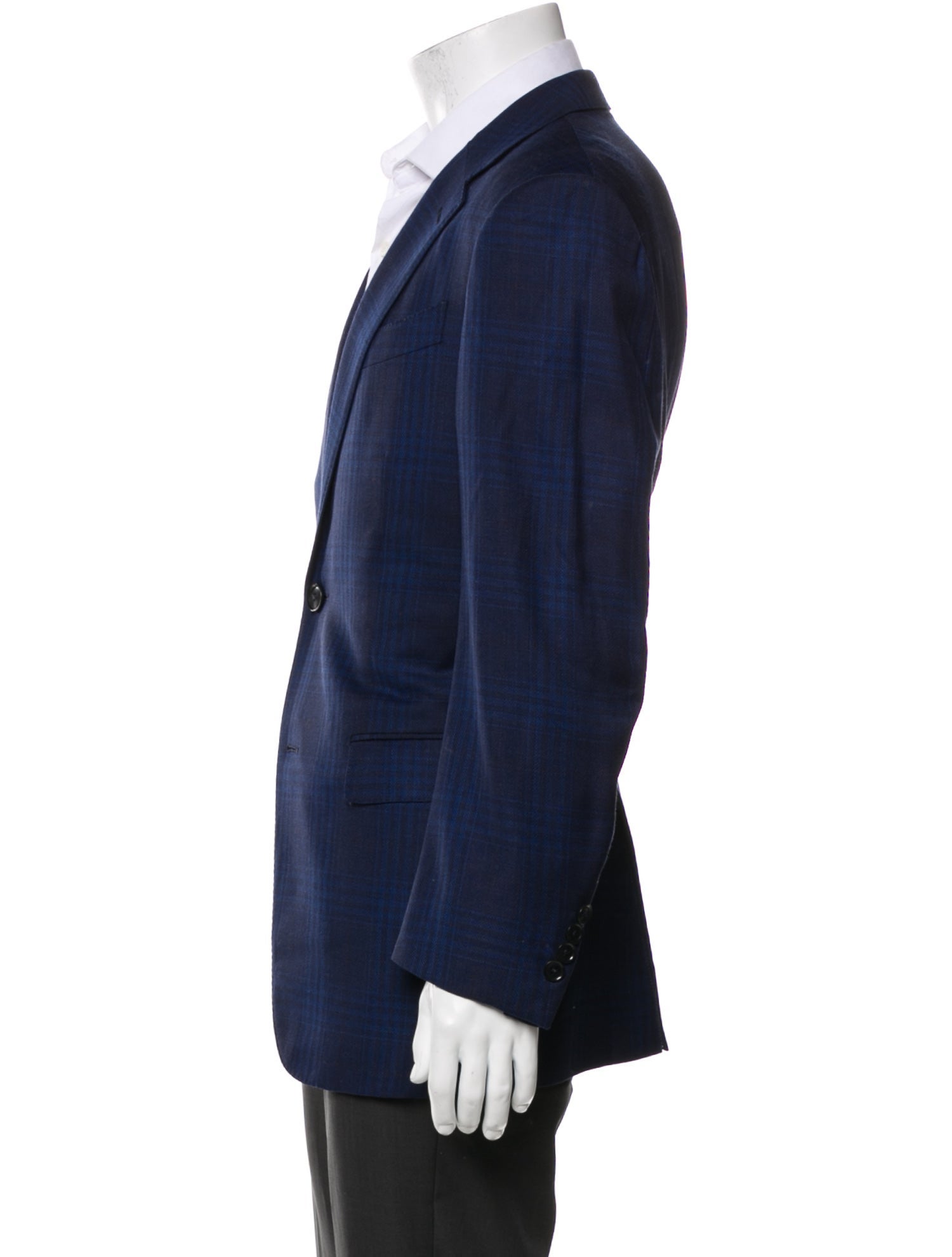 Ermenegildo Zegna Wool Plaid Print Blazer