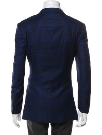 Ermenegildo Zegna Wool Plaid Print Blazer