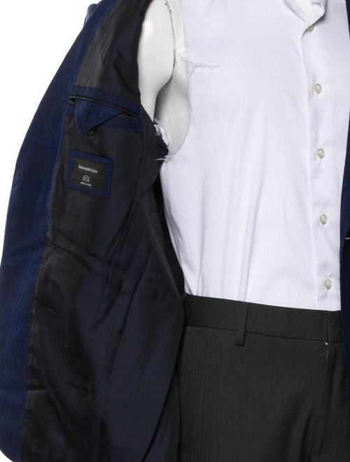 Ermenegildo Zegna Wool Plaid Print Blazer