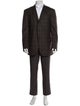 Ermenegildo Zegna Wool Plaid Print Overcoat