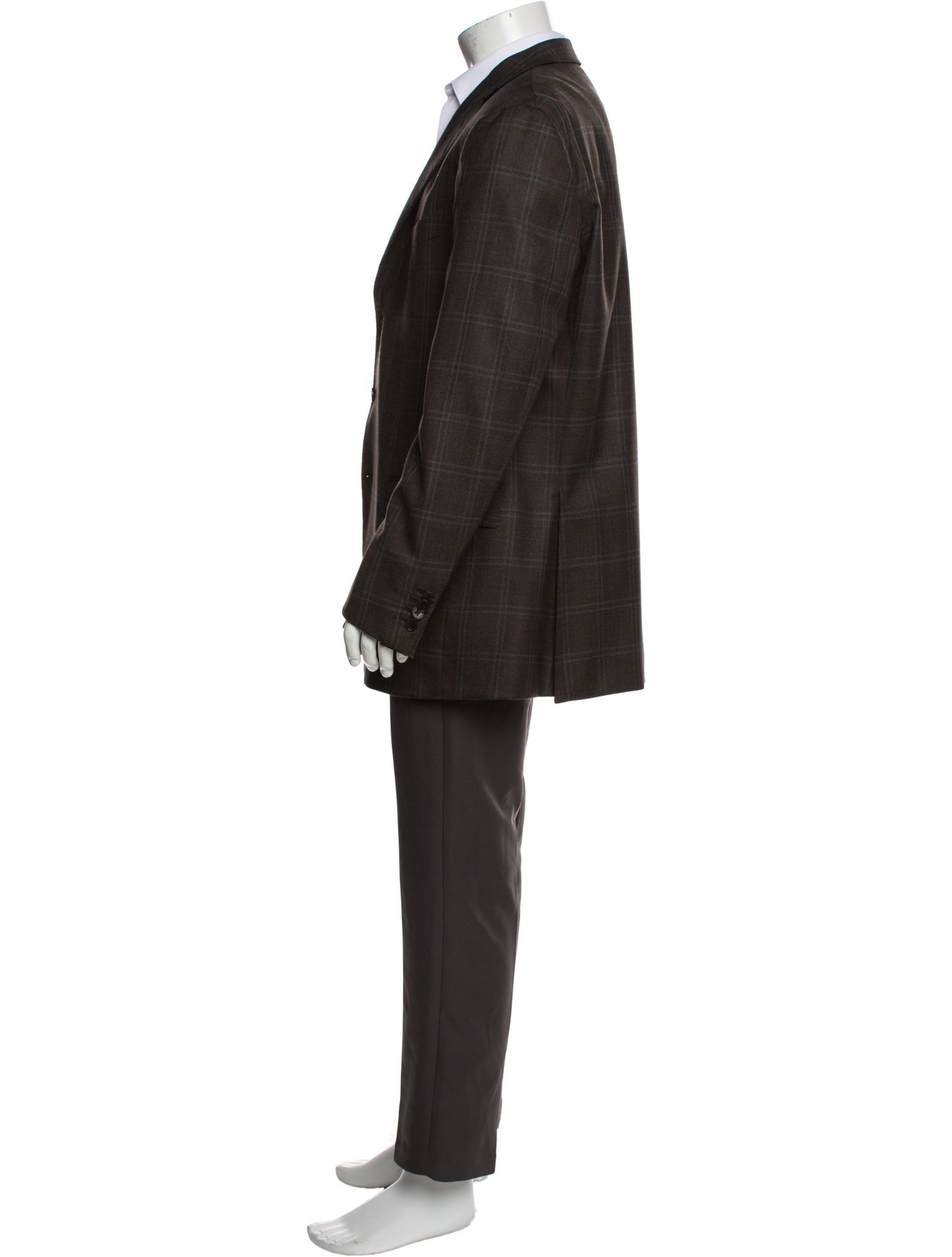 Ermenegildo Zegna Wool Plaid Print Overcoat
