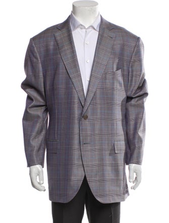 Ermenegildo Zegna Wool Plaid Print Blazer