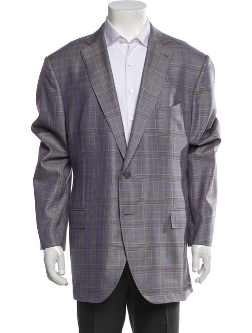 Ermenegildo Zegna Wool Plaid Print Blazer