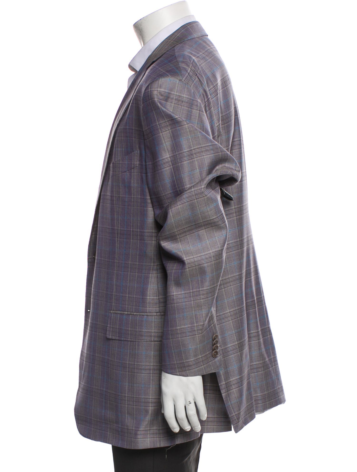 Ermenegildo Zegna Wool Plaid Print Blazer