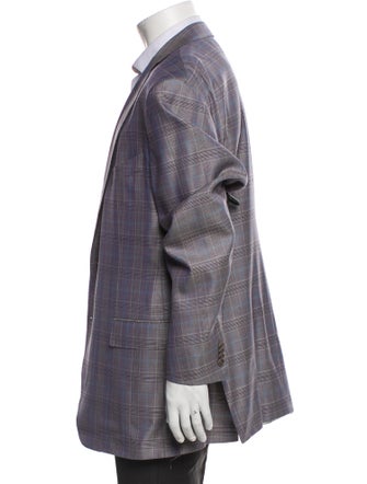 Ermenegildo Zegna Wool Plaid Print Blazer