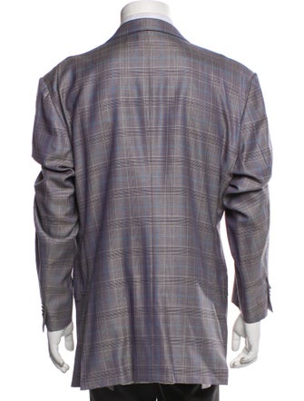 Ermenegildo Zegna Wool Plaid Print Blazer