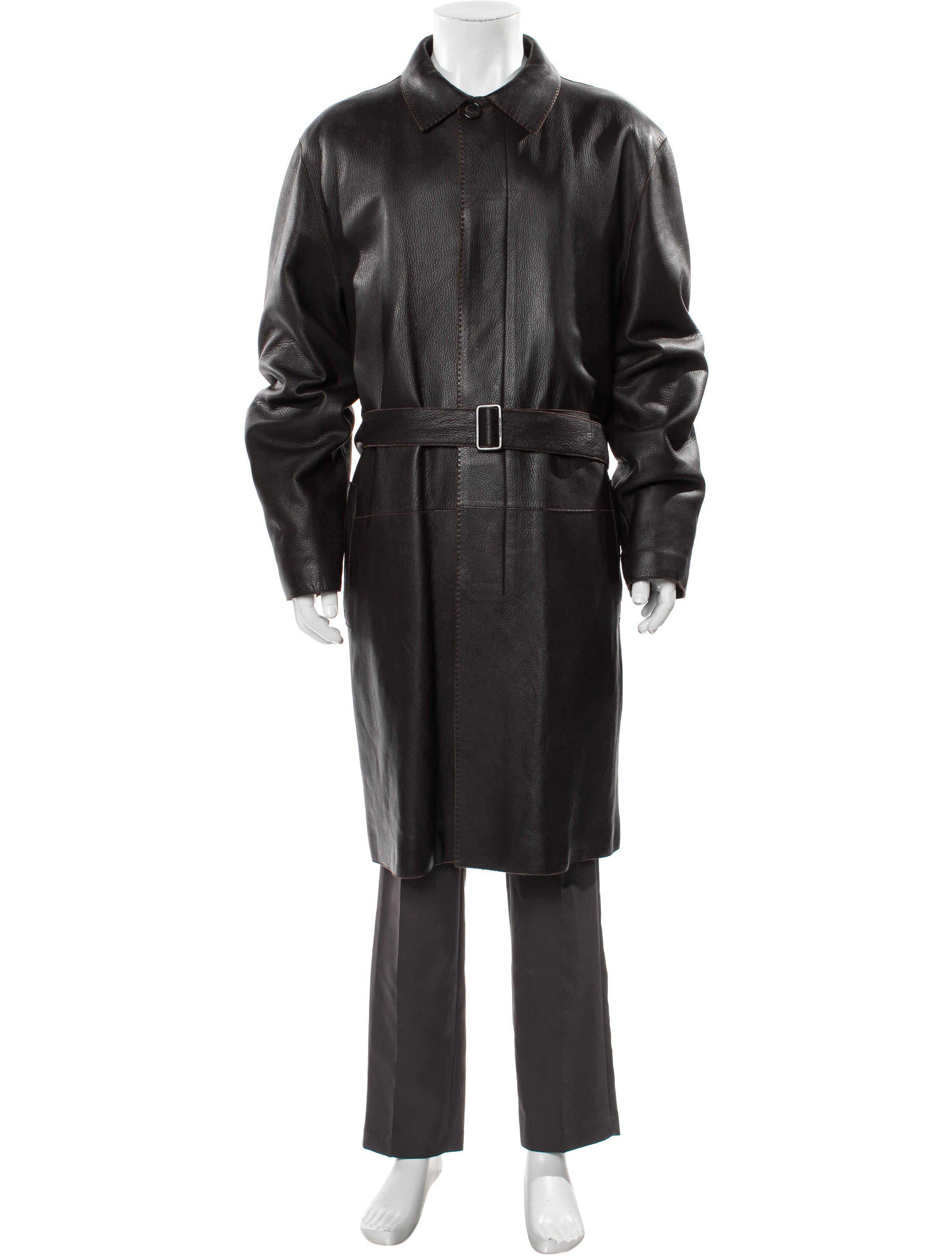 Ermenegildo Zegna Leather Overcoat