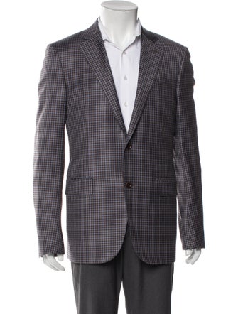 Ermenegildo Zegna Wool Plaid Print Blazer