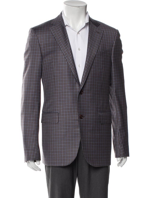 Ermenegildo Zegna Wool Plaid Print Blazer