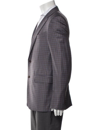 Ermenegildo Zegna Wool Plaid Print Blazer
