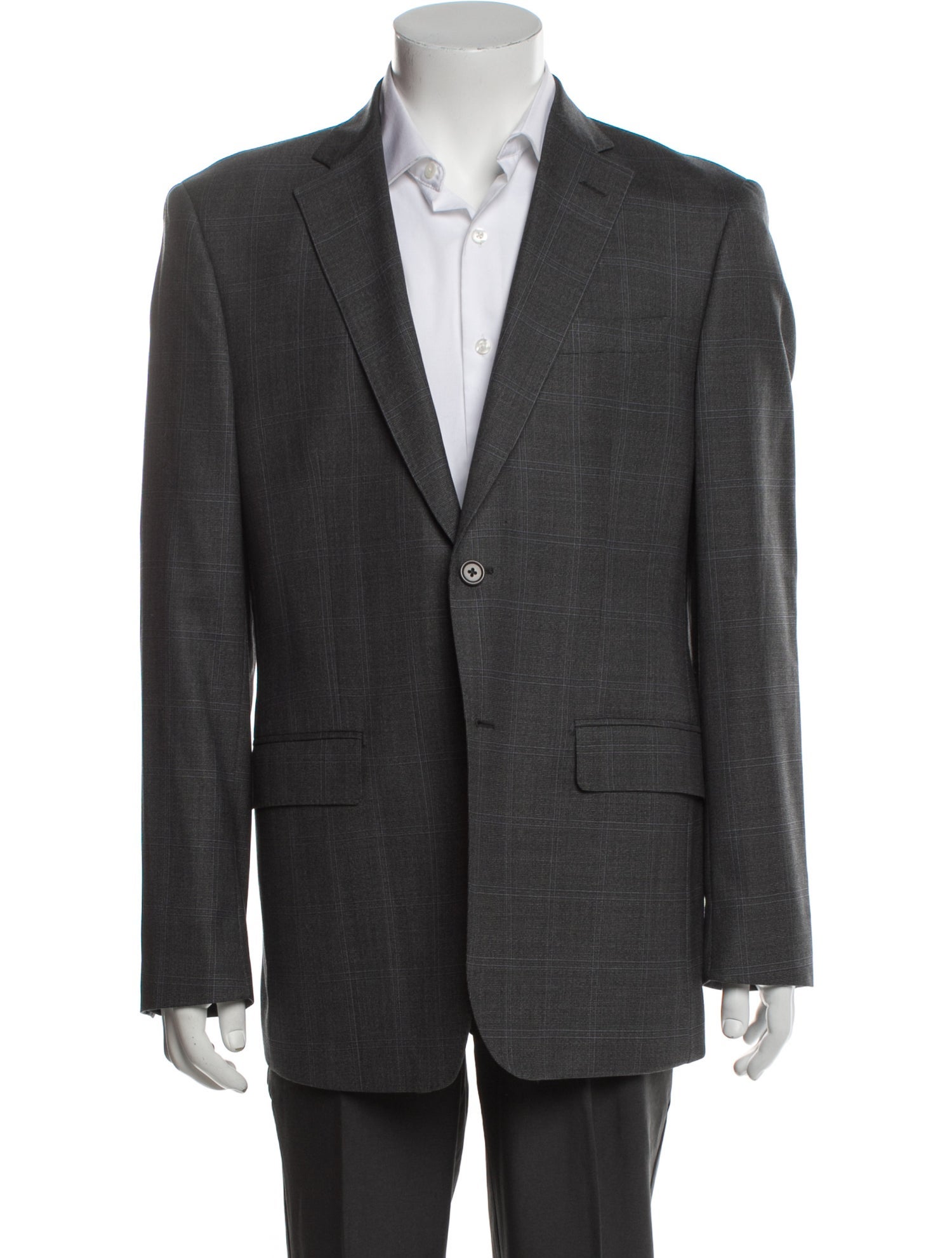 Ermenegildo Zegna Wool Plaid Print Blazer
