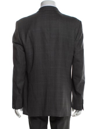 Ermenegildo Zegna Wool Plaid Print Blazer