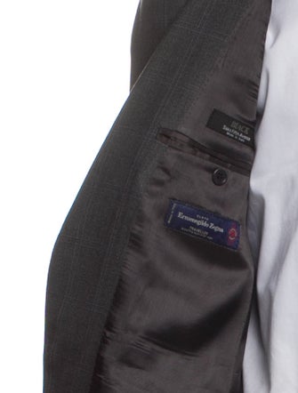 Ermenegildo Zegna Wool Plaid Print Blazer