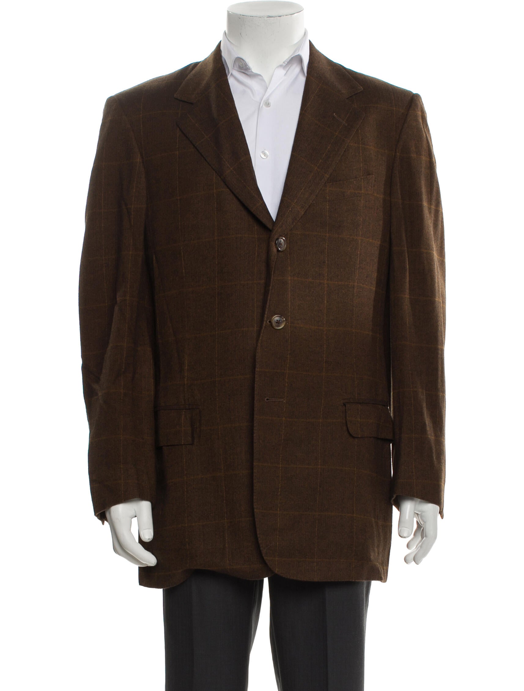 Ermenegildo Zegna Wool Plaid Print Blazer