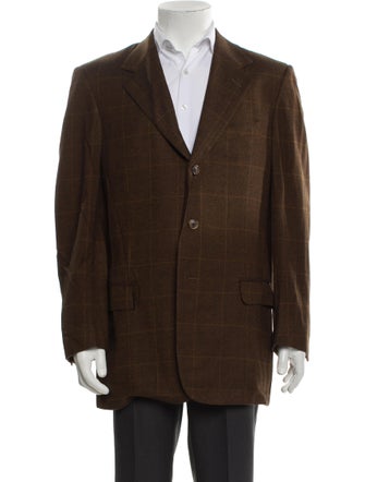 Ermenegildo Zegna Wool Plaid Print Blazer