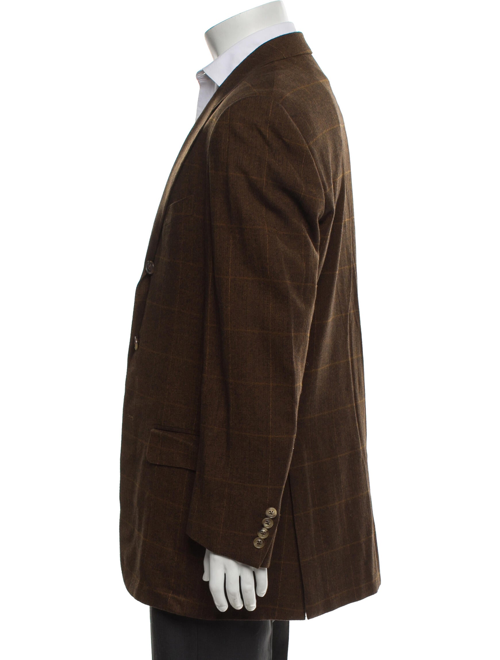 Ermenegildo Zegna Wool Plaid Print Blazer