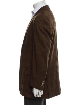 Ermenegildo Zegna Wool Plaid Print Blazer