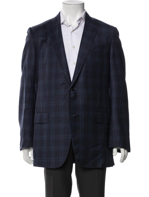 Ermenegildo Zegna Wool Plaid Print Blazer
