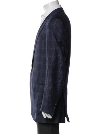 Ermenegildo Zegna Wool Plaid Print Blazer