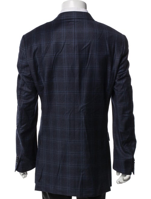 Ermenegildo Zegna Wool Plaid Print Blazer