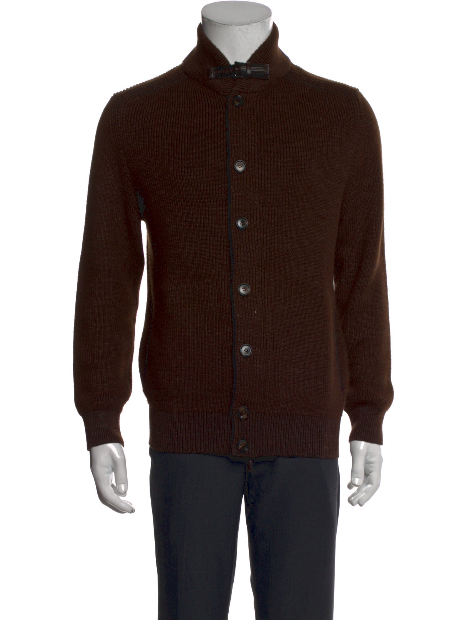 Ermenegildo Zegna Mock Neck Long Sleeve Cardigan
