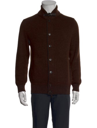 Ermenegildo Zegna Mock Neck Long Sleeve Cardigan