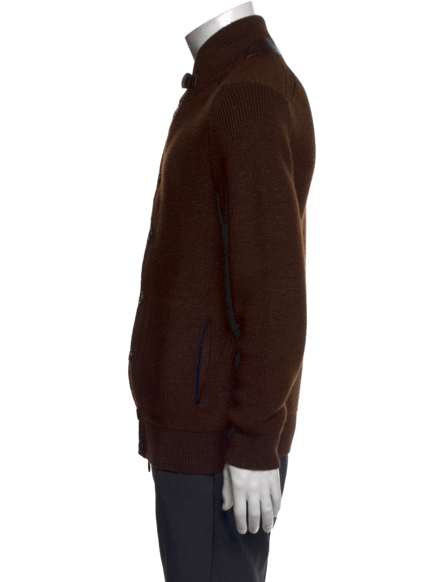 Ermenegildo Zegna Mock Neck Long Sleeve Cardigan