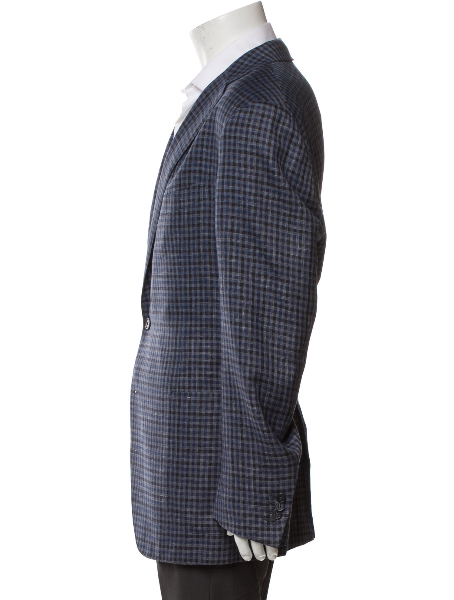 Ermenegildo Zegna Plaid Print Peacoat