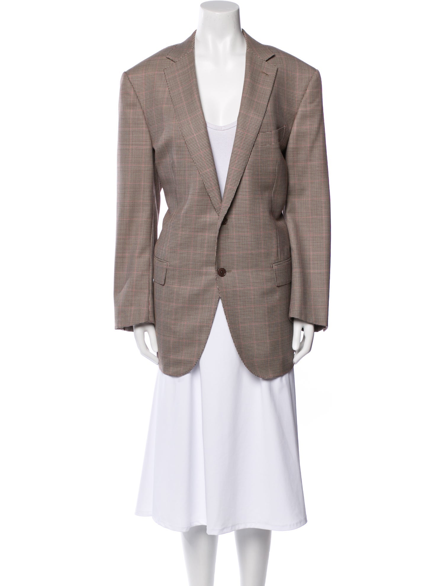 Ermenegildo Zegna Wool Plaid Print Coat