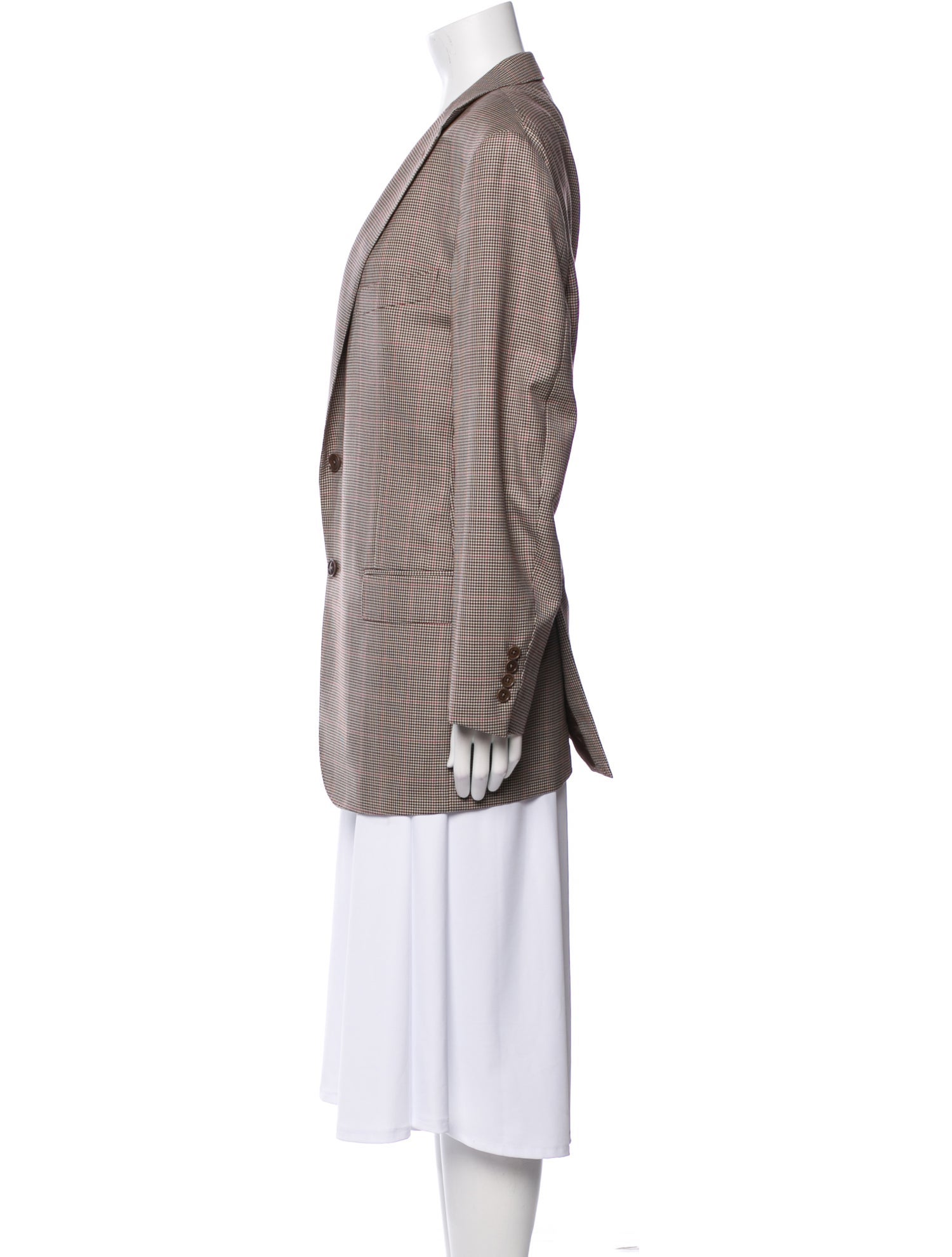Ermenegildo Zegna Wool Plaid Print Coat