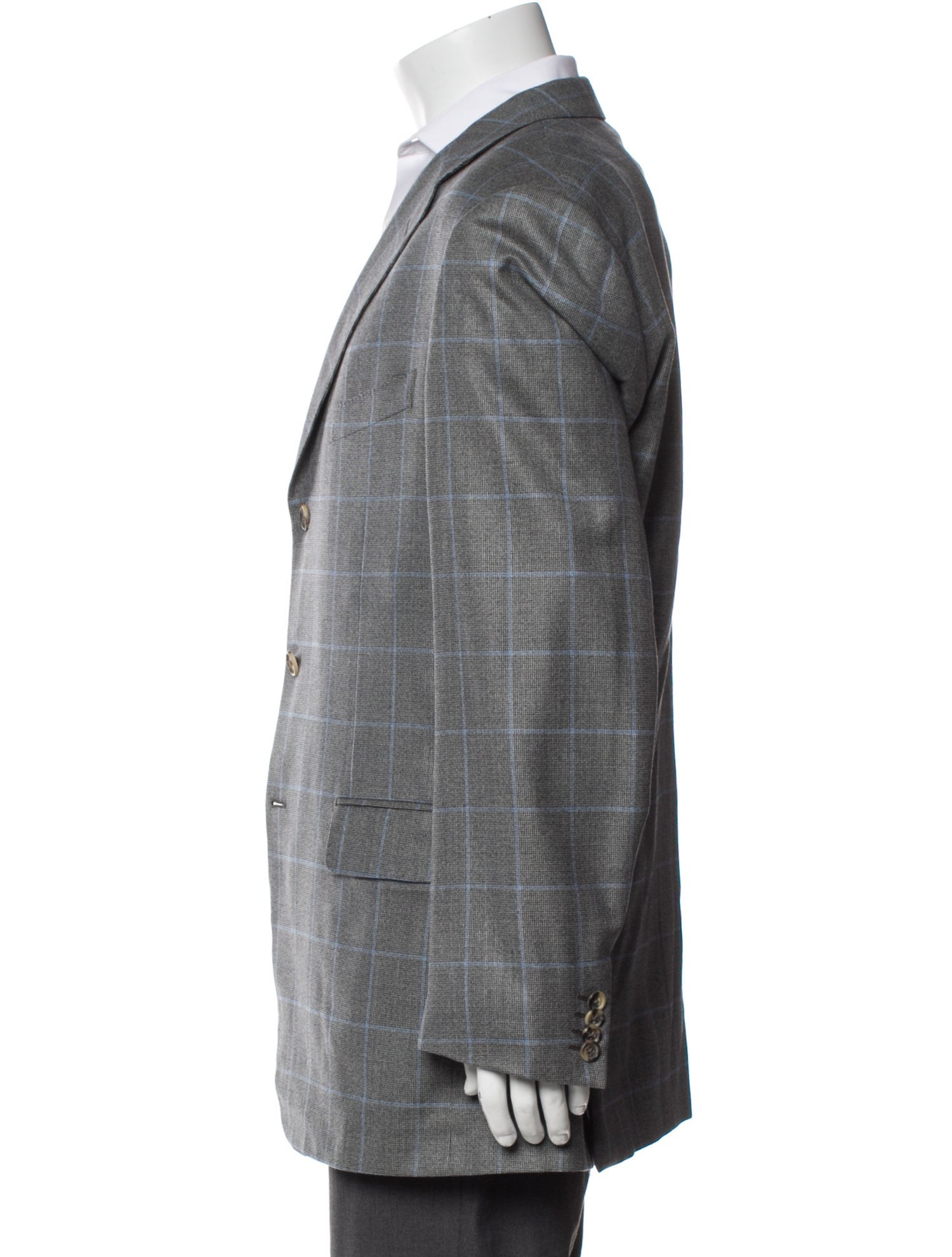 Ermenegildo Zegna Wool Plaid Print Blazer