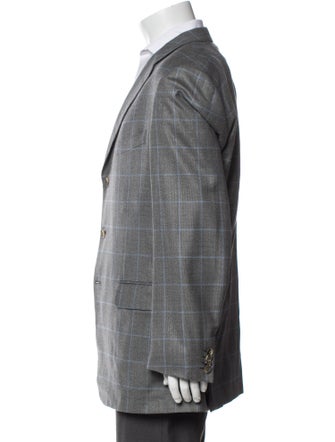 Ermenegildo Zegna Wool Plaid Print Blazer