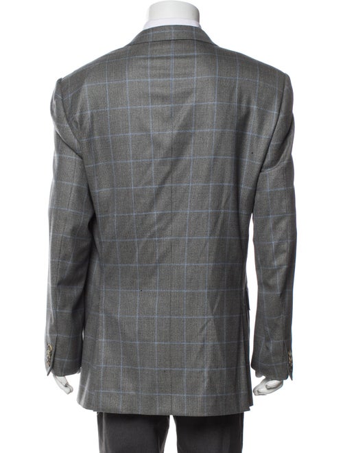 Ermenegildo Zegna Wool Plaid Print Blazer