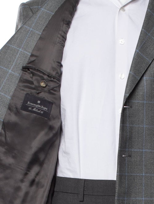 Ermenegildo Zegna Wool Plaid Print Blazer