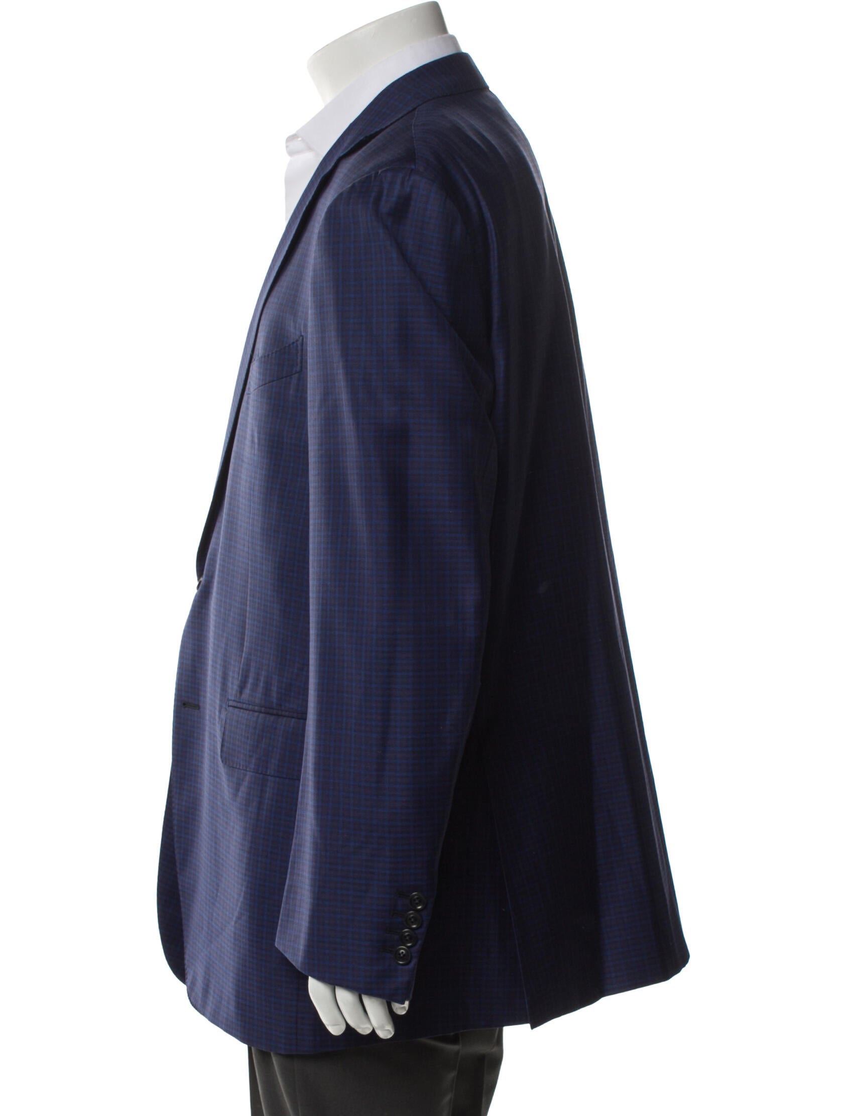 Ermenegildo Zegna Wool Plaid Print Blazer