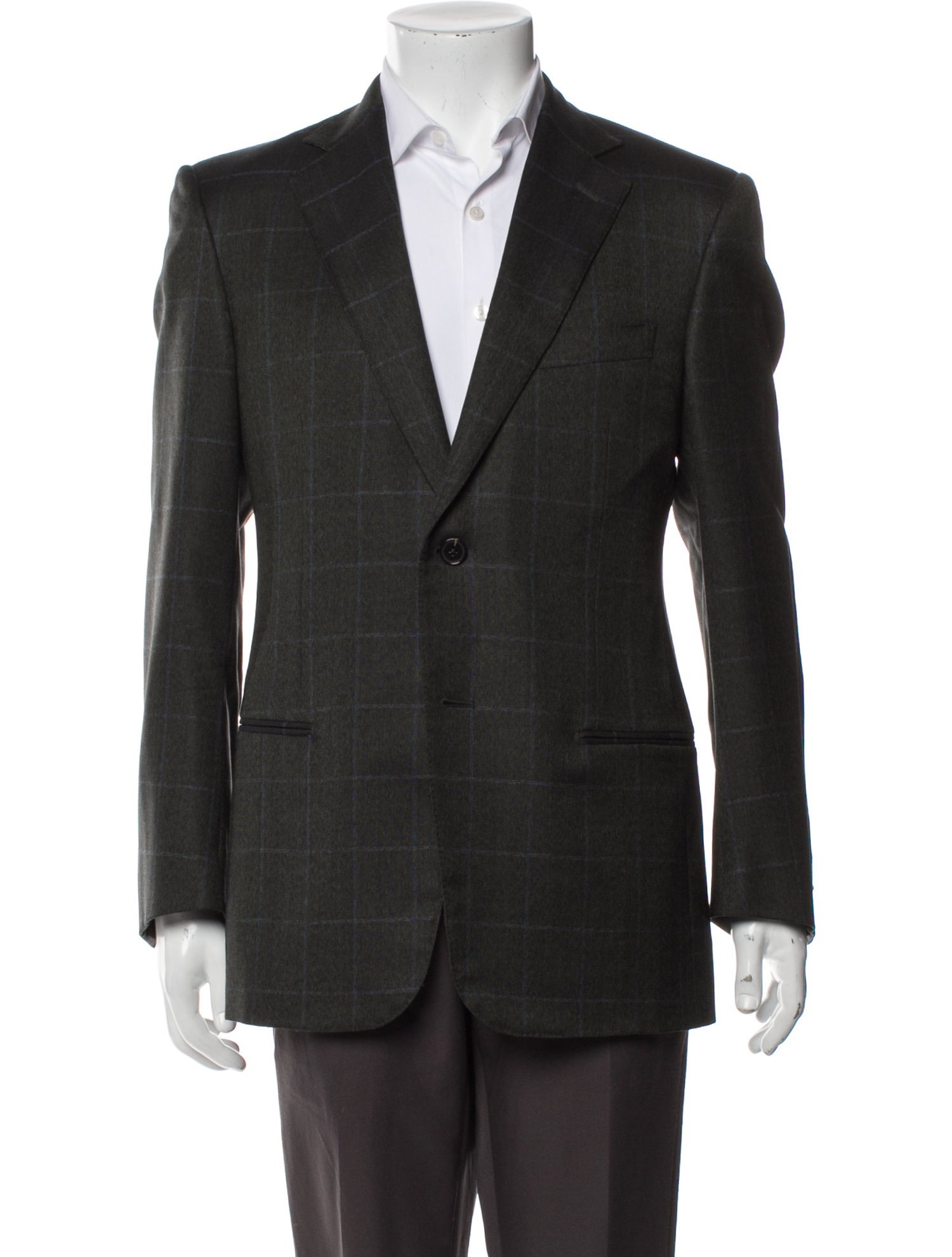 Ermenegildo Zegna Silk Plaid Print Blazer
