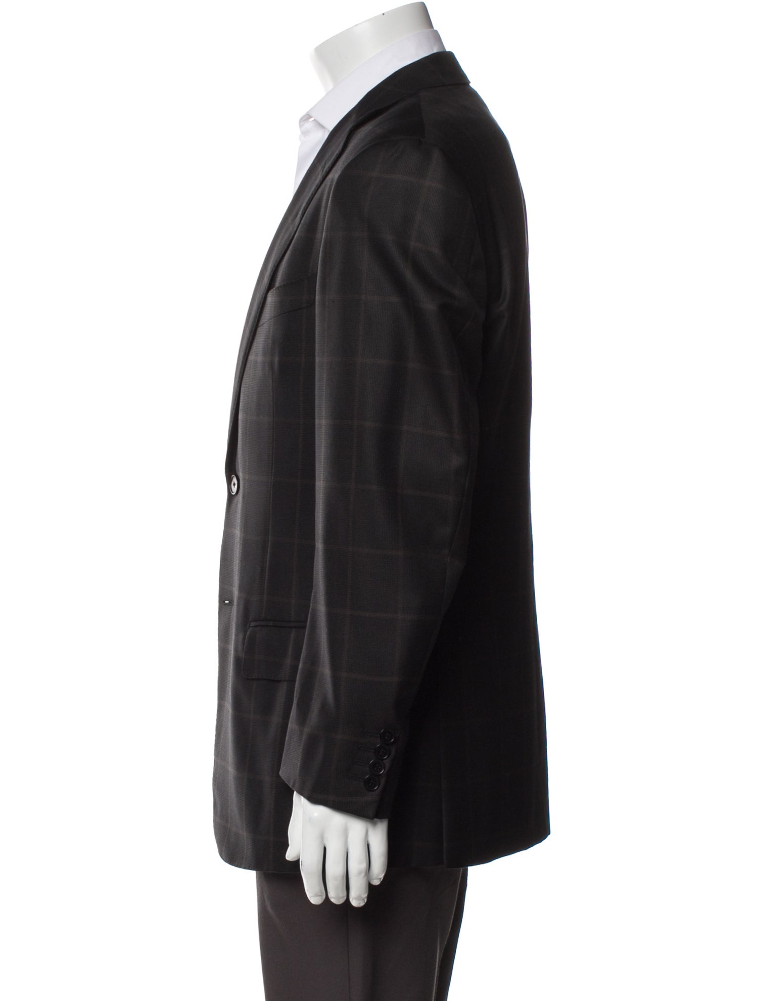 Ermenegildo Zegna Wool Plaid Print Blazer
