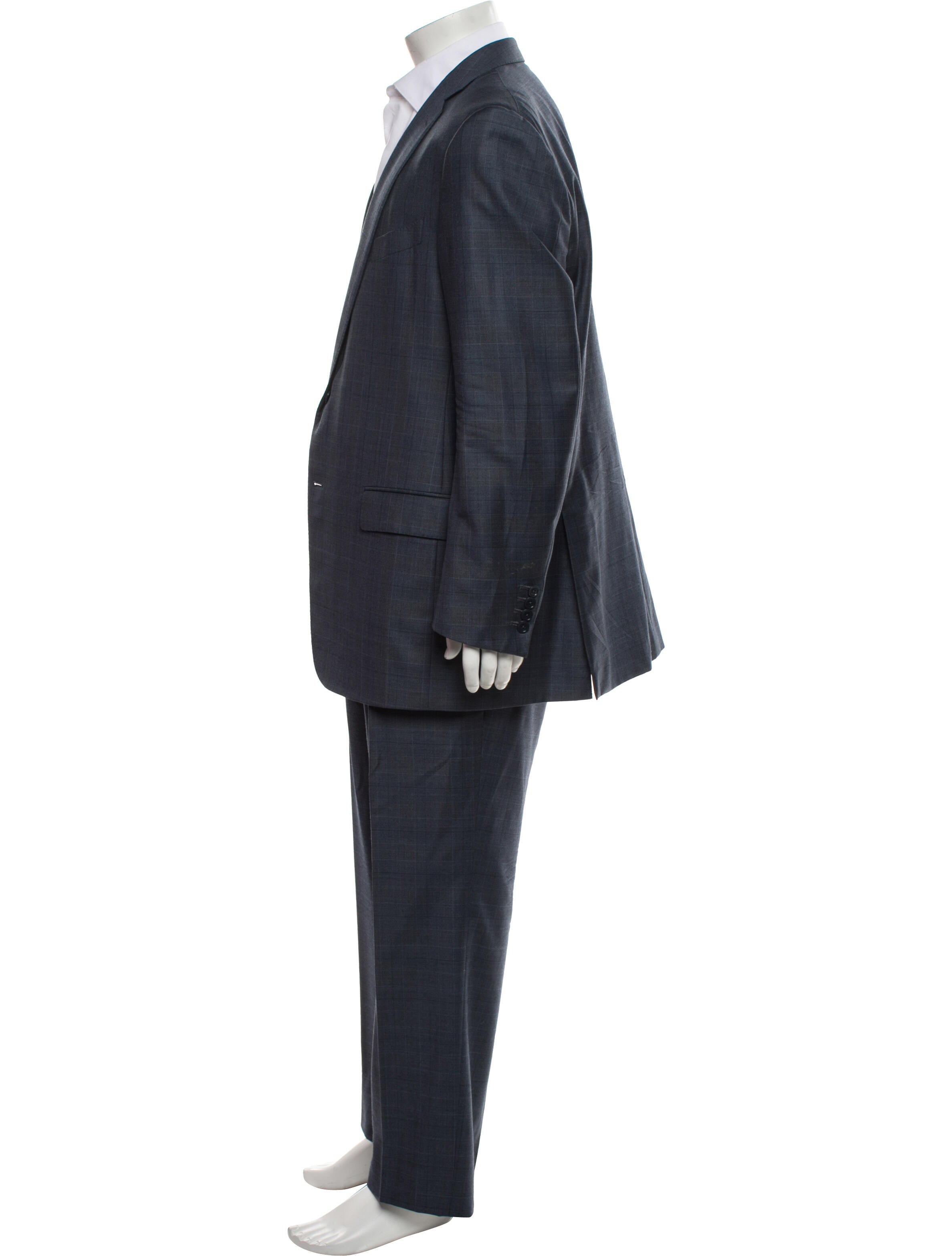 Ermenegildo Zegna Wool Plaid Print Two-Piece Blazer