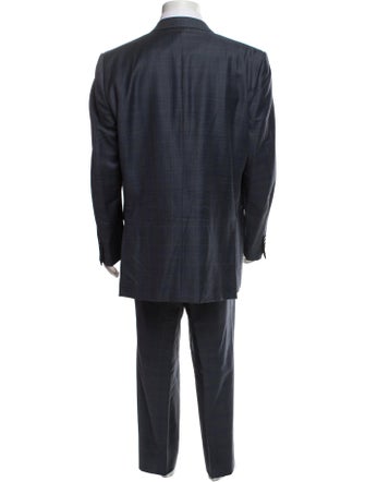 Ermenegildo Zegna Wool Plaid Print Two-Piece Blazer