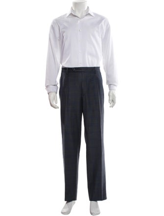 Ermenegildo Zegna Wool Plaid Print Two-Piece Blazer