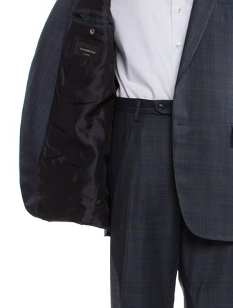 Ermenegildo Zegna Wool Plaid Print Two-Piece Blazer