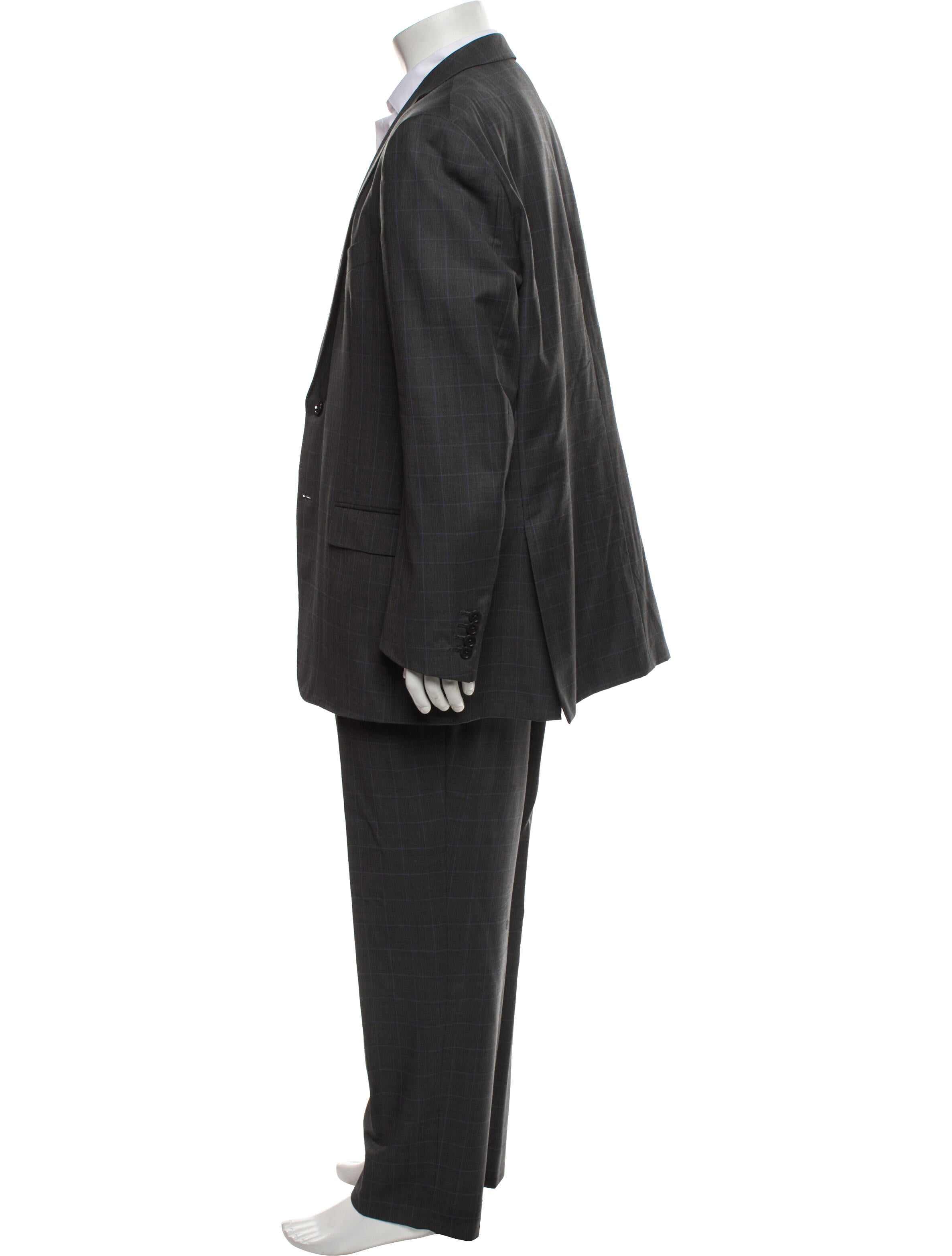 Ermenegildo Zegna Wool Plaid Print Two-Piece Blazer