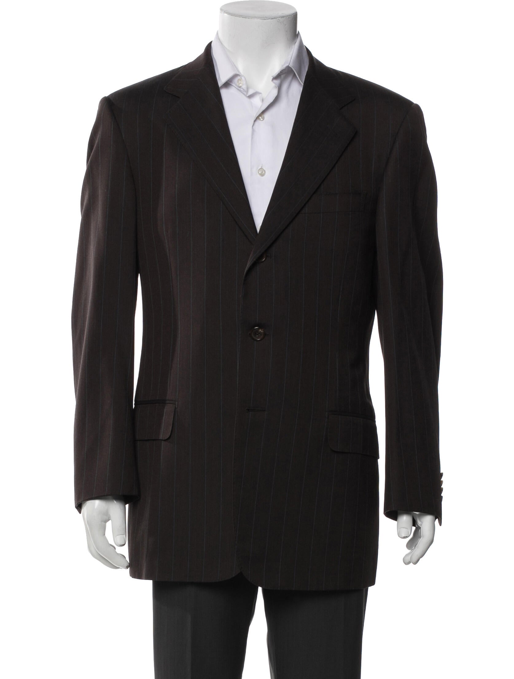 Ermenegildo Zegna Wool Striped Peacoat