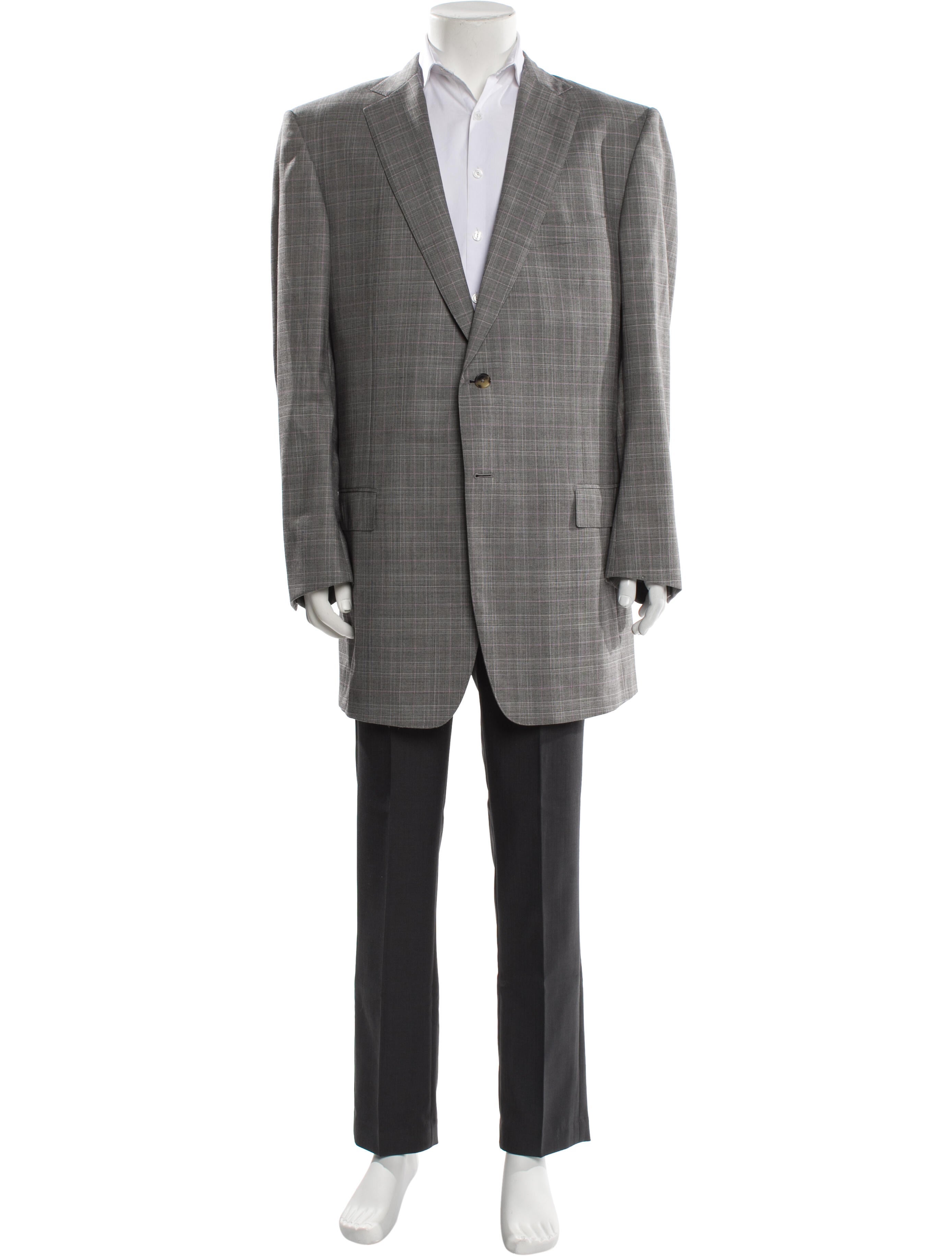 Ermenegildo Zegna Wool Plaid Print Blazer