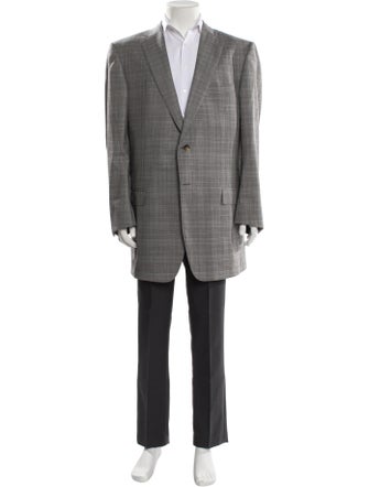 Ermenegildo Zegna Wool Plaid Print Blazer